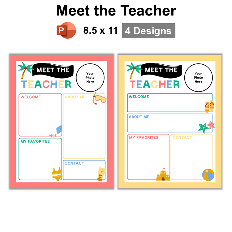 Meet the Teacher - Summer Beach | Editable