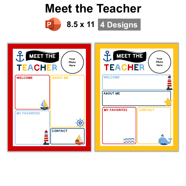 Meet the Teacher - Nautical | Editable