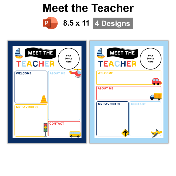 Meet the Teacher - Cute Transportation | Editable