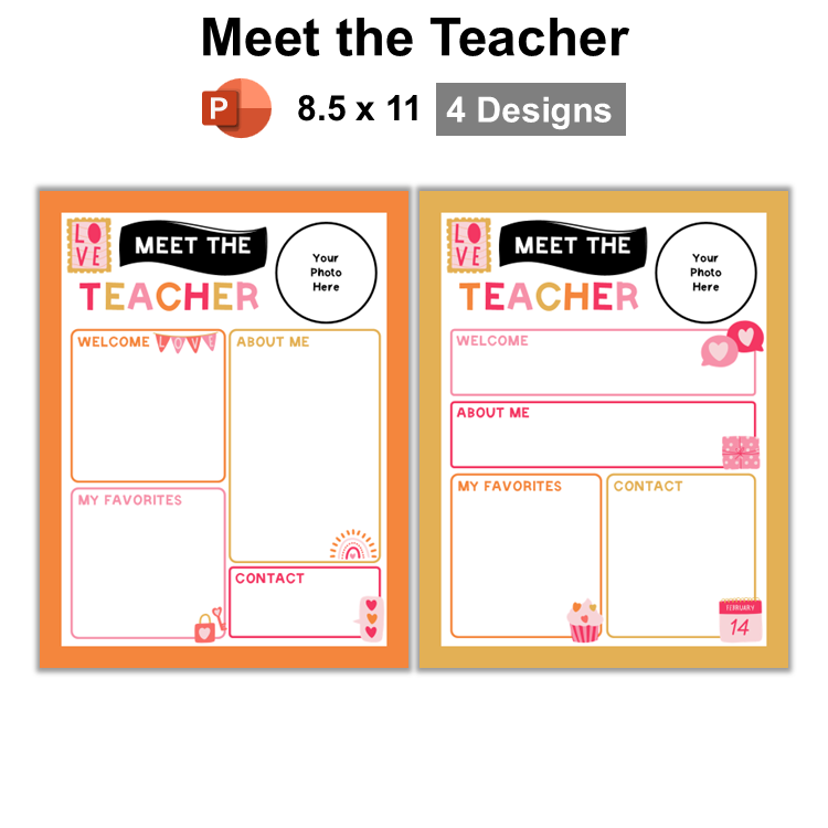 Meet the Teacher - Pink Valentine | Editable
