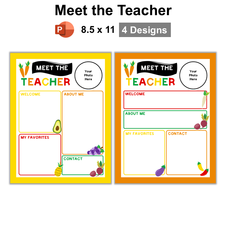 Meet the Teacher - Healthy Eating | Editable