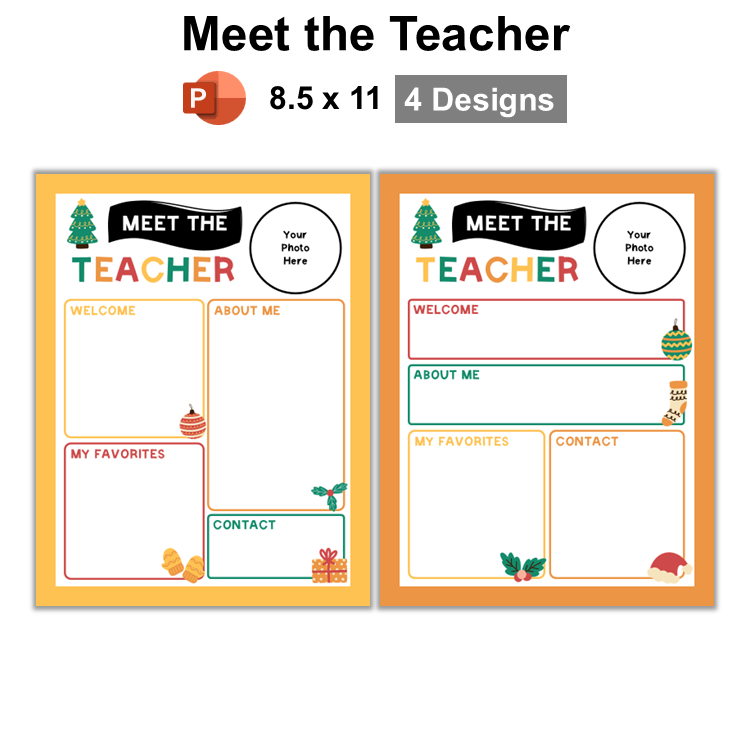 Meet the Teacher - Cute Christmas | Editable