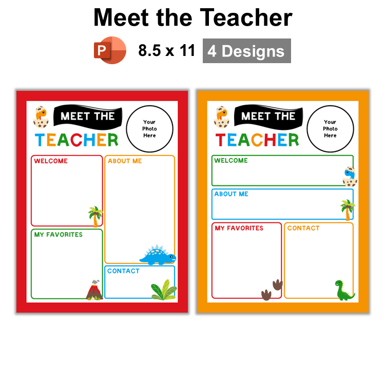Meet the Teacher - Cute Dinosaur | Editable