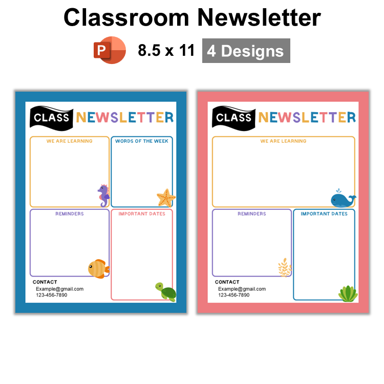 Classroom Newsletter - Under the Sea | Editable