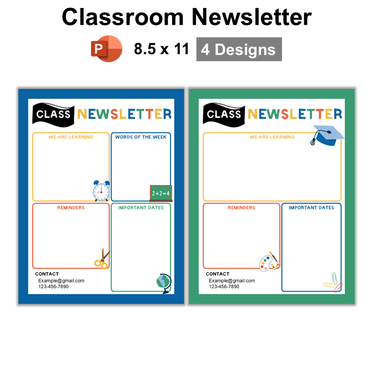 Classroom Newsletter - School Supplies | Editable