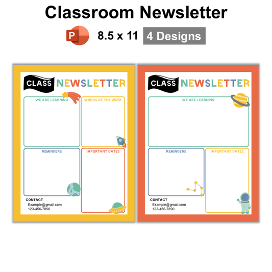 Classroom Newsletter - Space | Editable