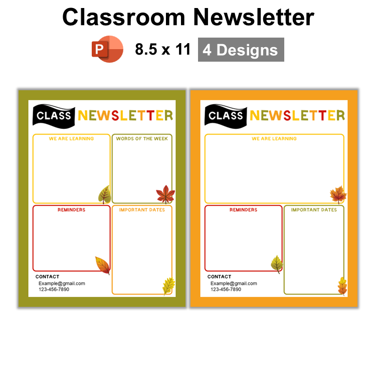 Classroom Newsletter - Autumn Leaves | Editable