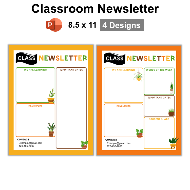 Classroom Newsletter - Indoor Plants | Editable