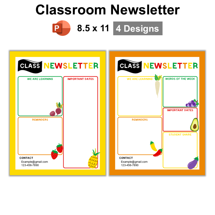 Classroom Newsletter - Healthy Eating | Editable