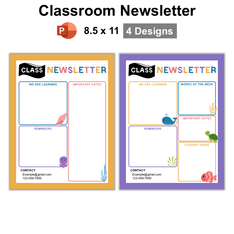 Classroom Newsletter - Under the Sea | Editable