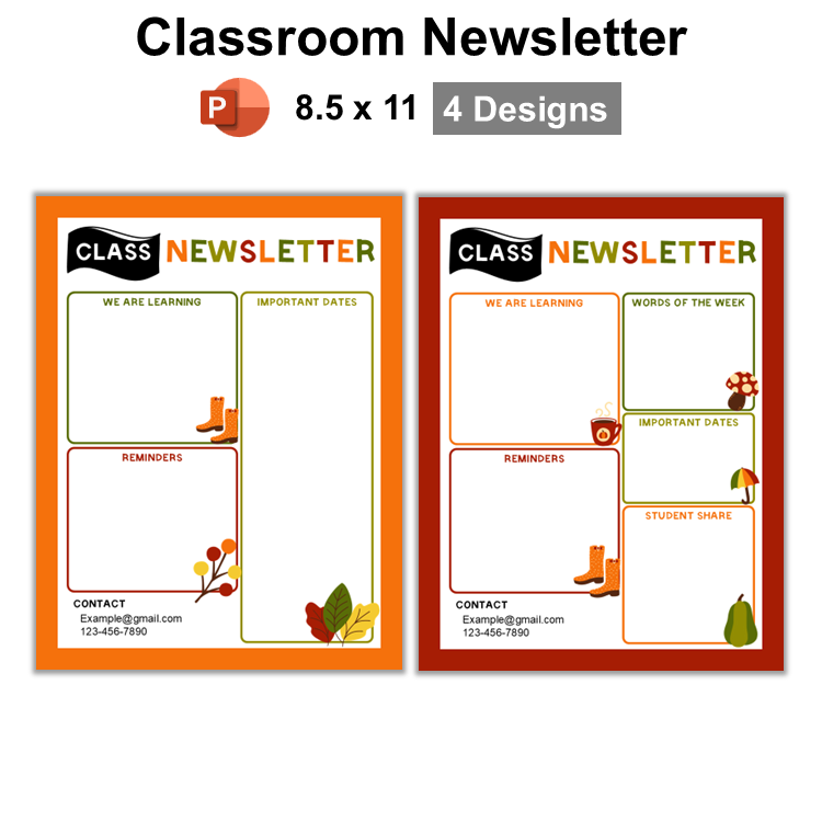 Classroom Newsletter - Hello Fall | Editable