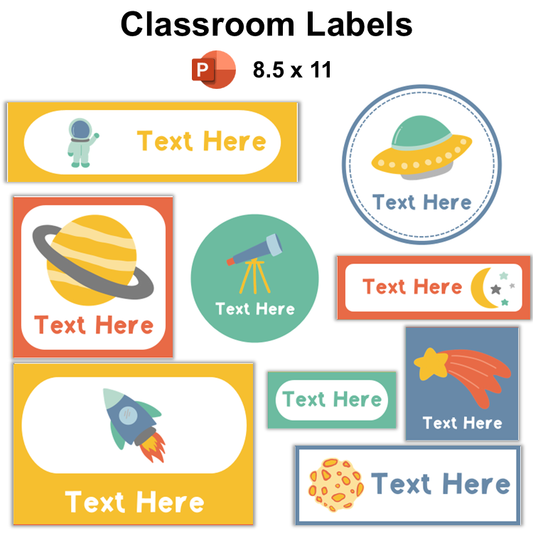 Classroom Labels - Space | Editable