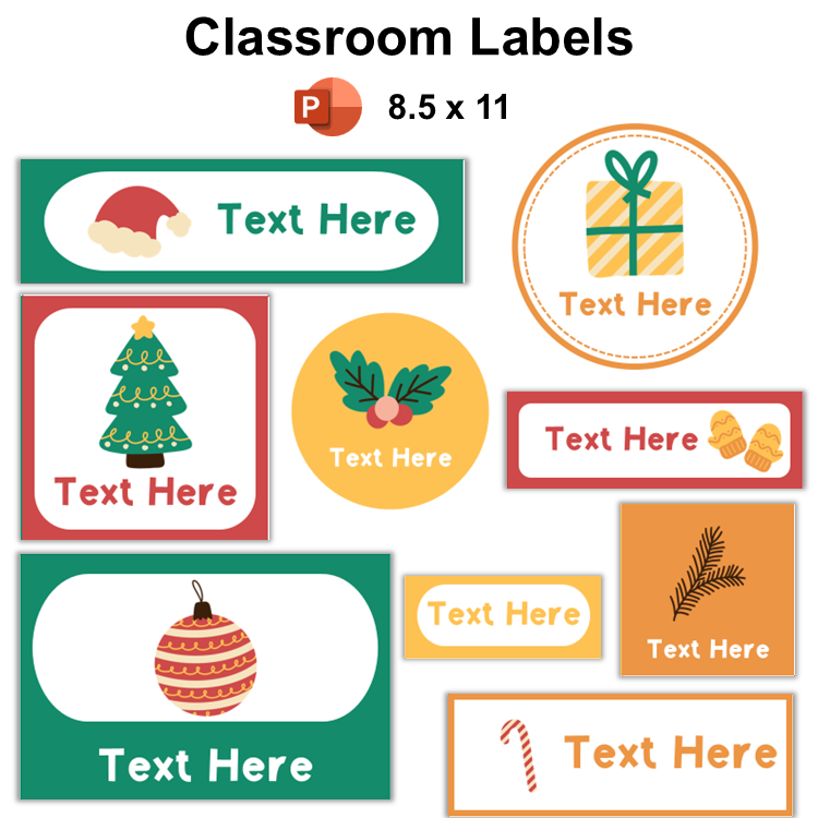 Classroom Labels - Cute Christmas | Editable