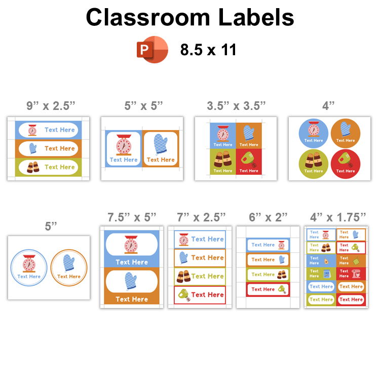 Classroom Labels - Colorful Baking | Editable