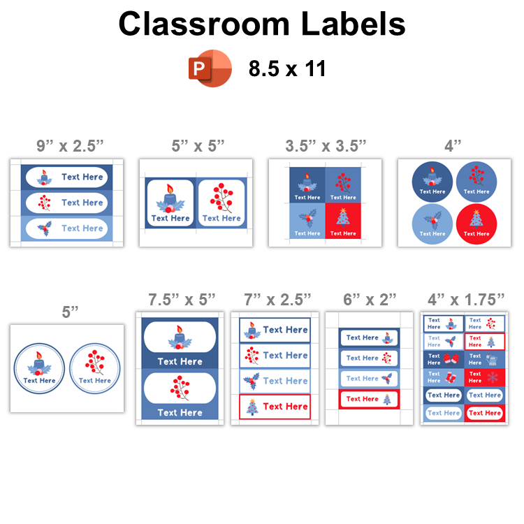 Classroom Labels - Blue Winter | Editable