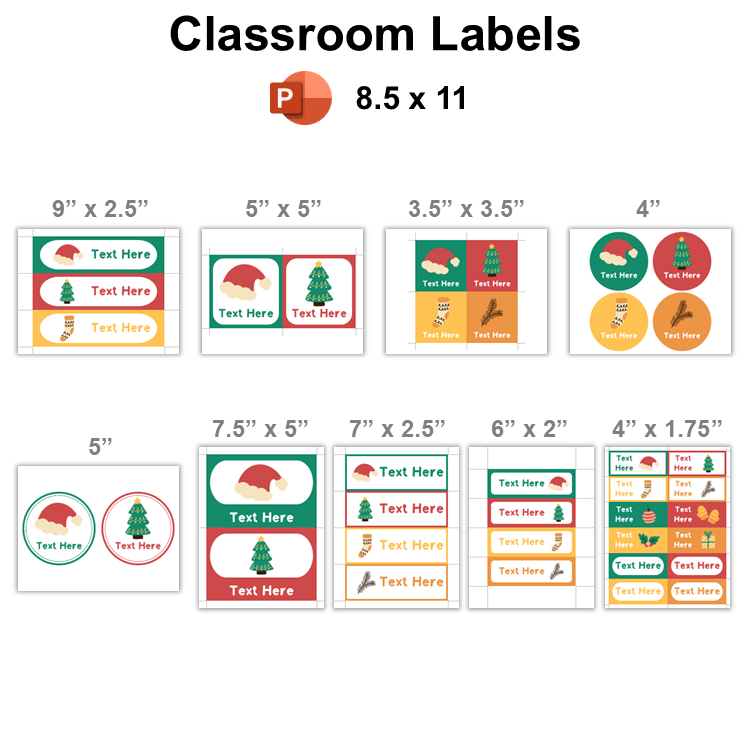 Classroom Labels - Cute Christmas | Editable