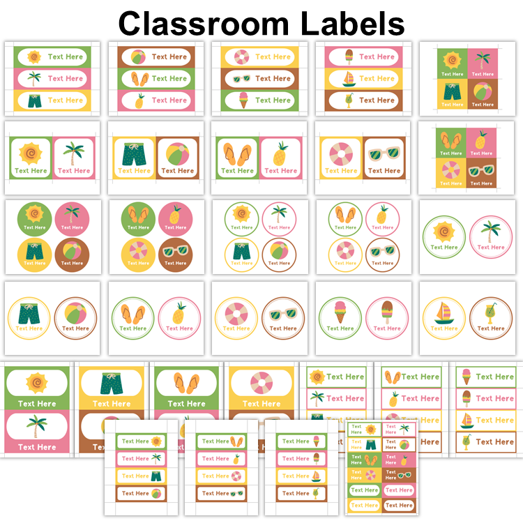 Classroom Labels - Hello Summer | Editable