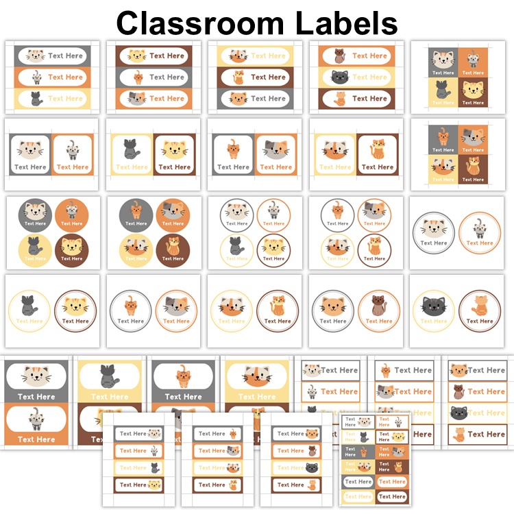 Classroom Labels - Little Cat | Editable