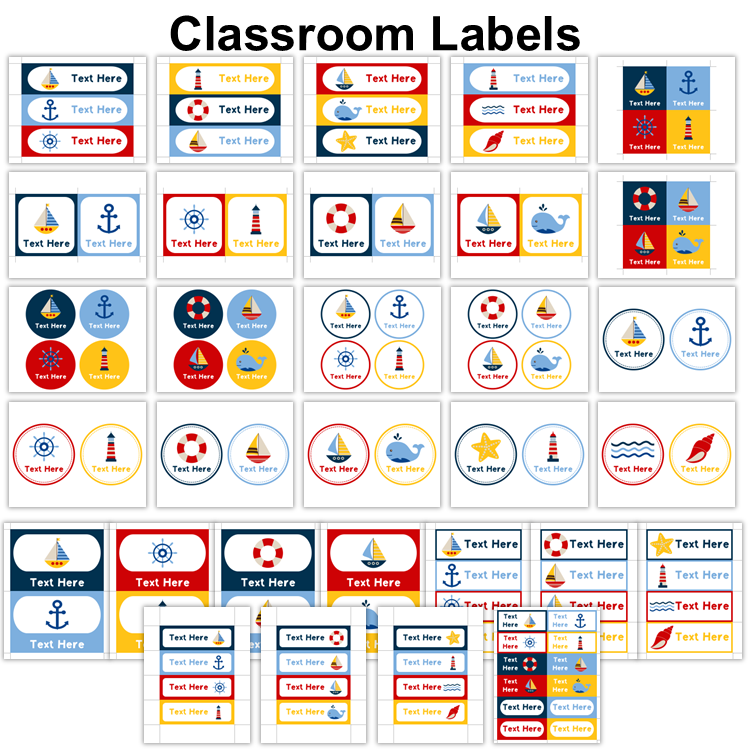 Classroom Labels - Nautical | Editable
