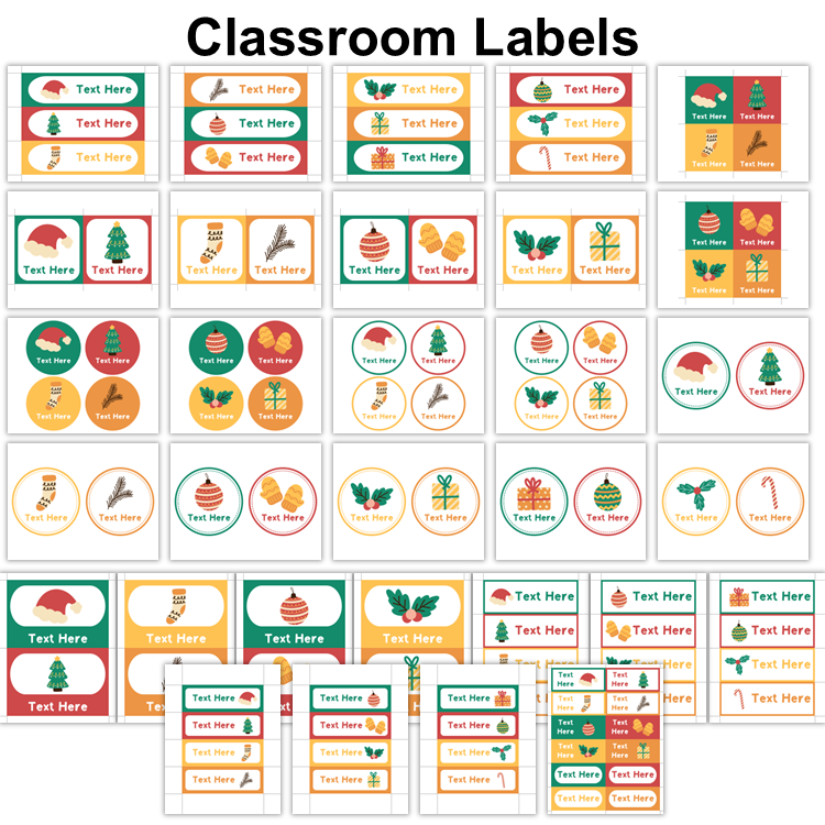 Classroom Labels - Cute Christmas | Editable