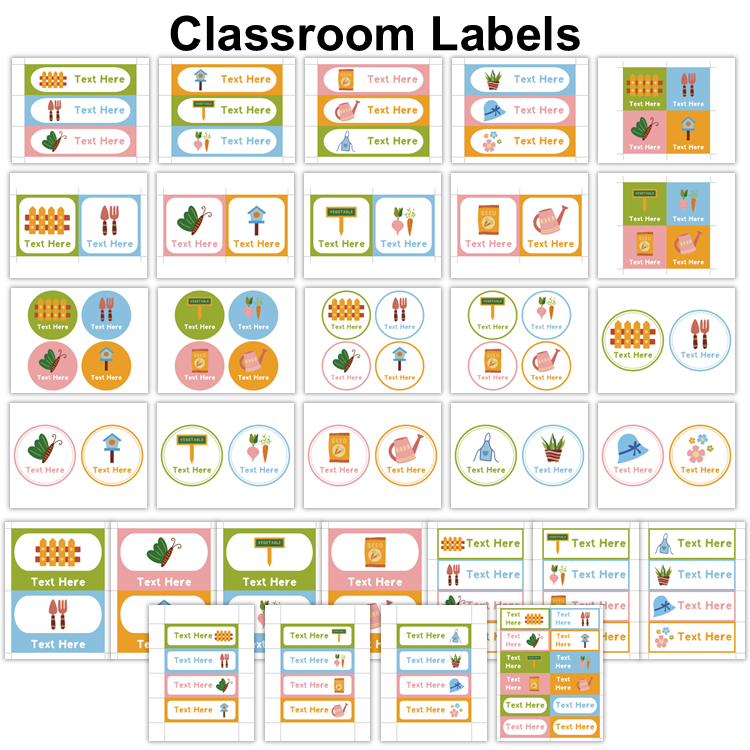 Classroom Labels - Spring Garden | Editable