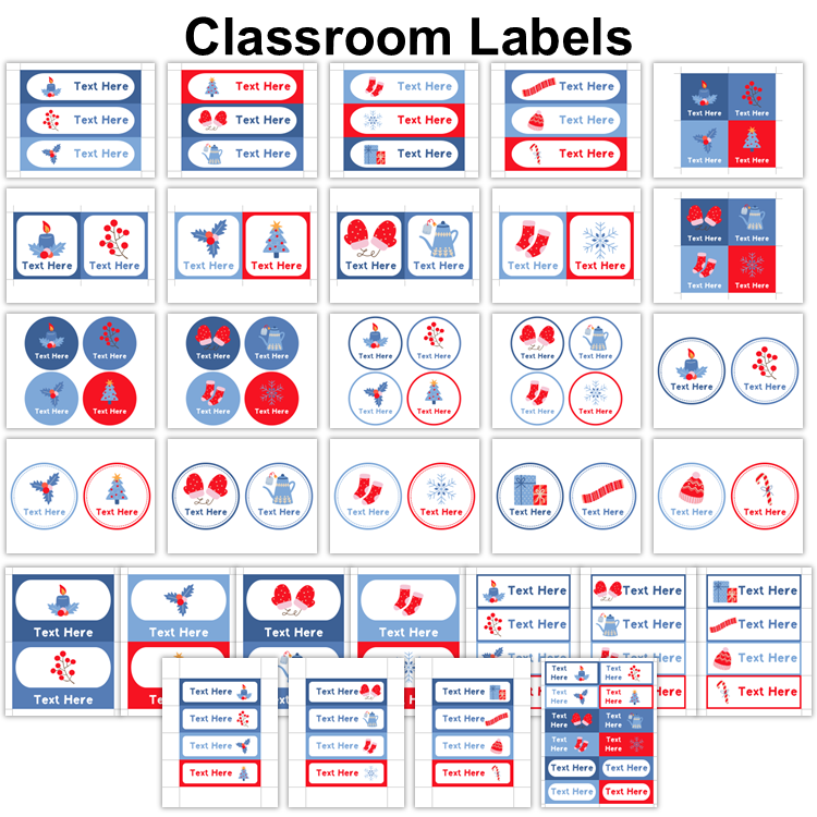Classroom Labels - Blue Winter | Editable
