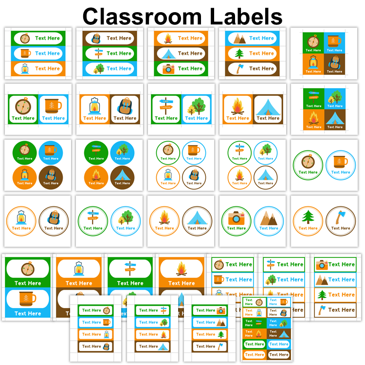 Classroom Labels - Camping | Editable