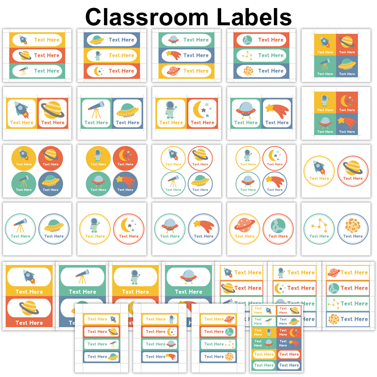 Classroom Labels - Space | Editable