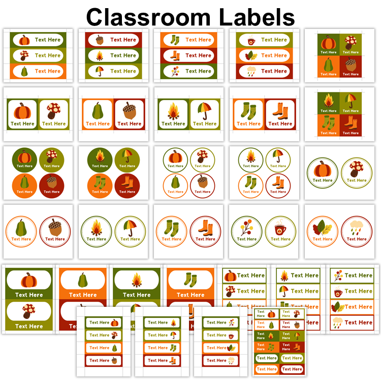 Classroom Labels - Hello Fall | Editable