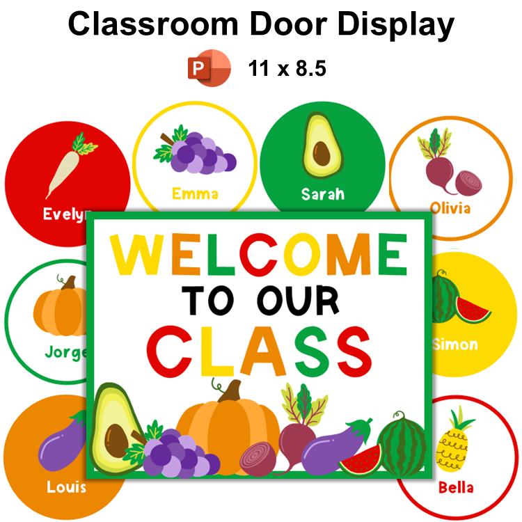 Classroom Door Display - Healthy Eating | Editable