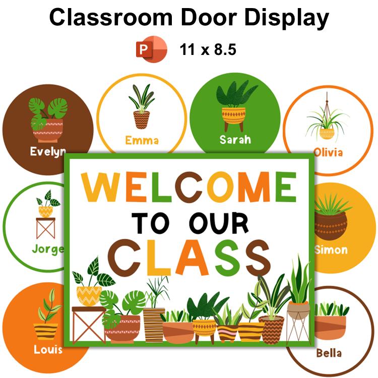 Classroom Door Display - Indoor Plants | Editable