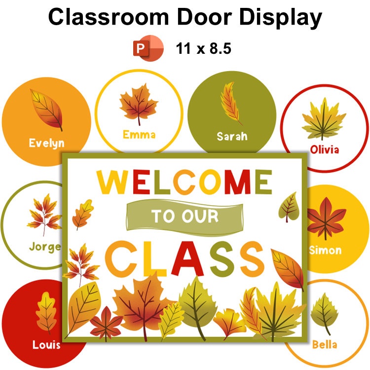 Classroom Door Display - Autumn Leaves | Editable
