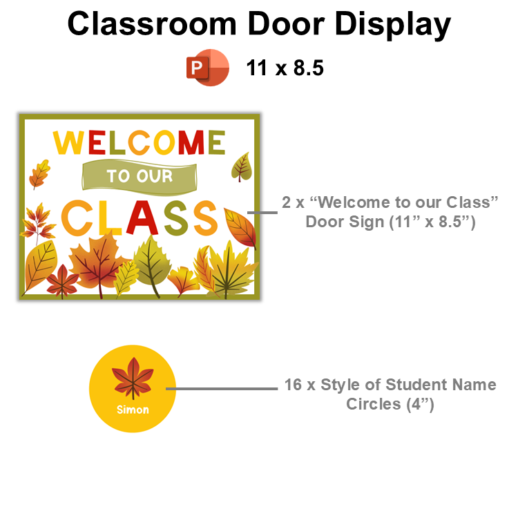Classroom Door Display - Autumn Leaves | Editable