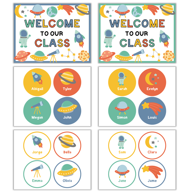 Classroom Door Display - Space | Editable
