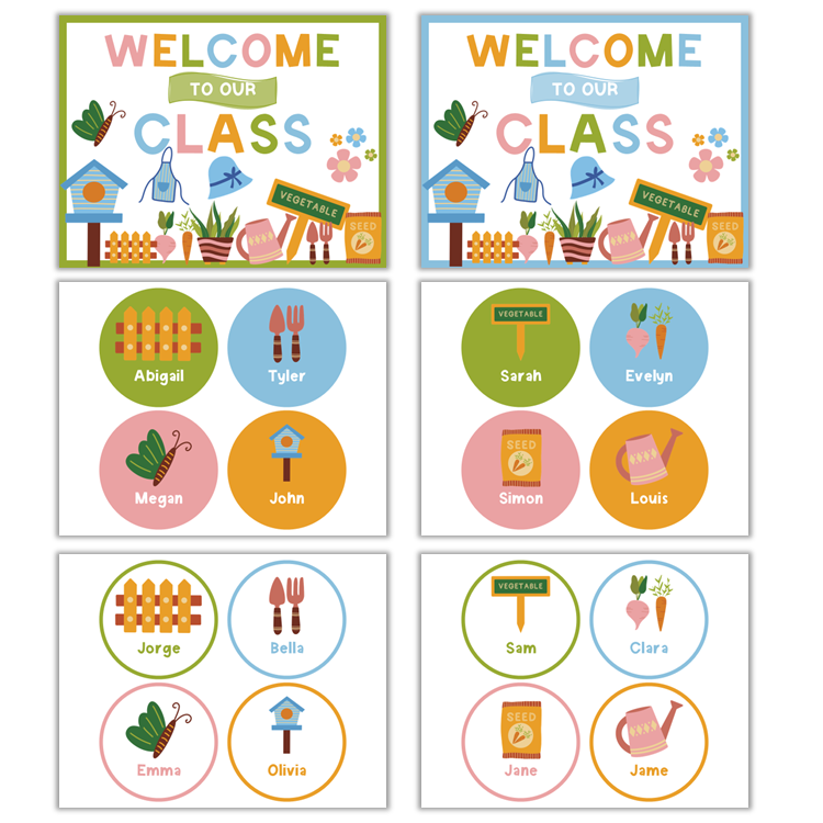 Classroom Door Display - Spring Garden | Editable