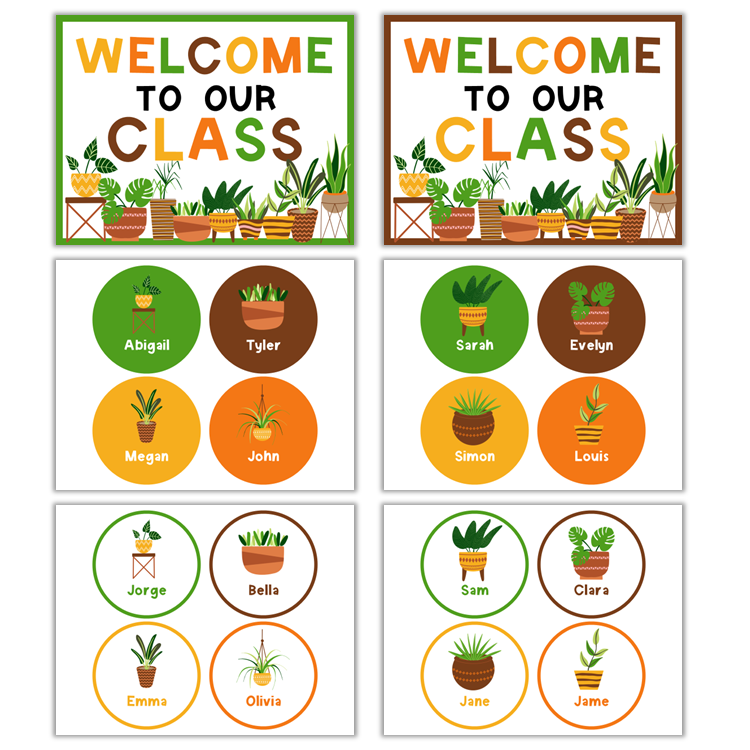 Classroom Door Display - Indoor Plants | Editable