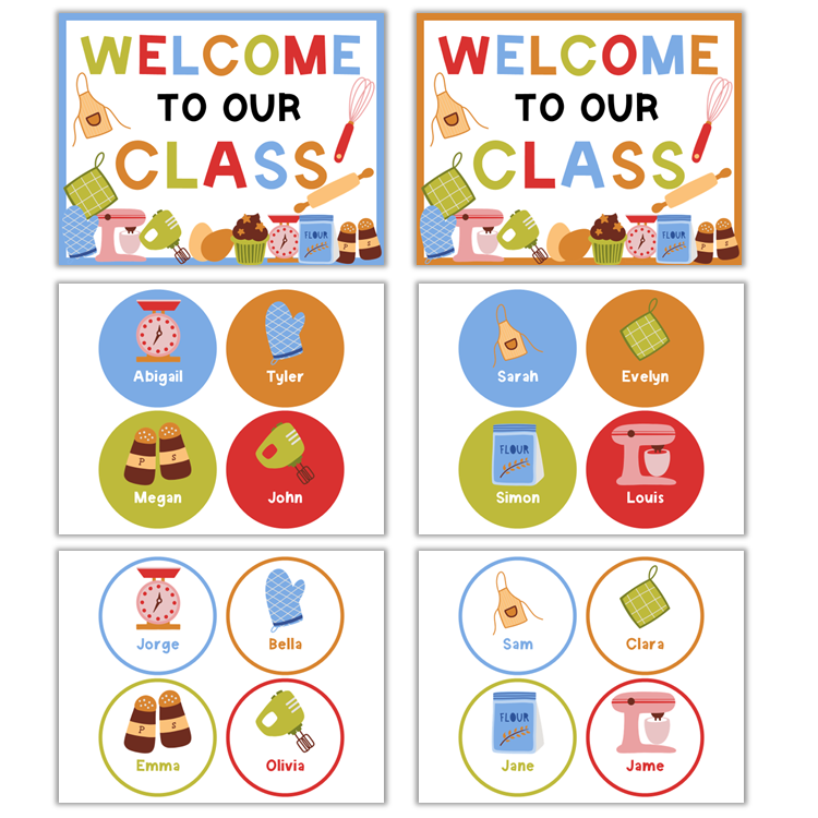 Classroom Door Display - Colorful Baking | Editable