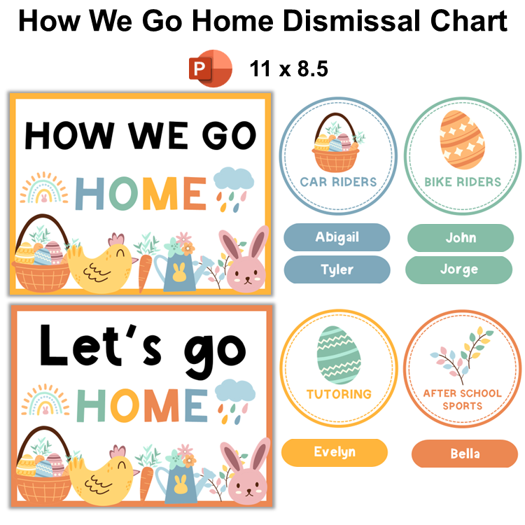 How We Go Home Dismissal Chart - Happy Easter | Editable
