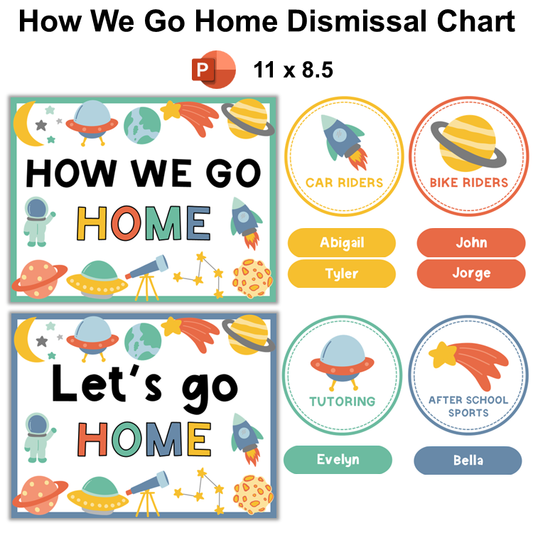 How We Go Home Dismissal Chart - Space | Editable