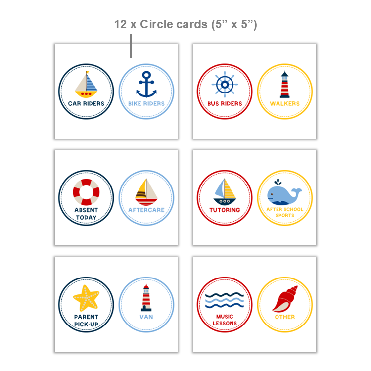 How We Go Home Dismissal Chart - Nautical | Editable