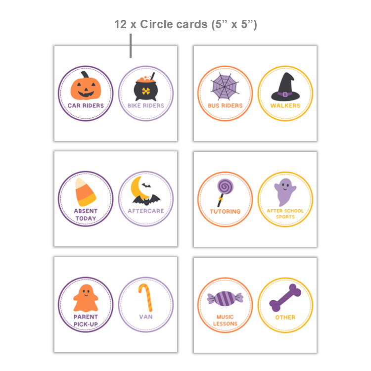 How We Go Home Dismissal Chart - Purple Halloween | Editable