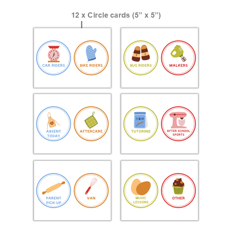 How We Go Home Dismissal Chart - Colorful Baking | Editable