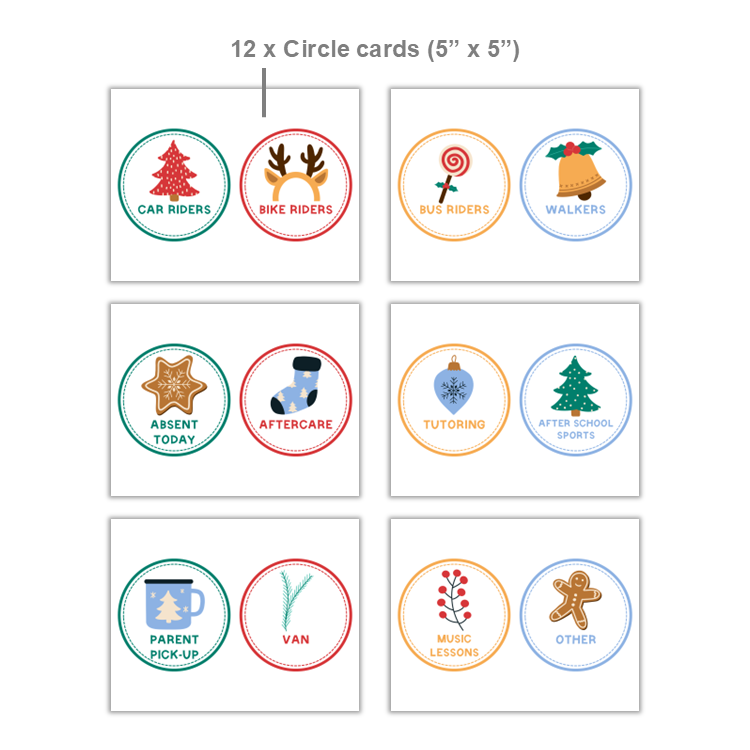 How We Go Home Dismissal Chart - Bright Christmas | Editable