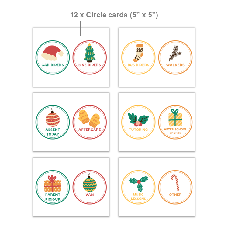 How We Go Home Dismissal Chart - Cute Christmas | Editable