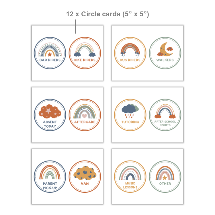 How We Go Home Dismissal Chart - Neutral Rainbow | Editable