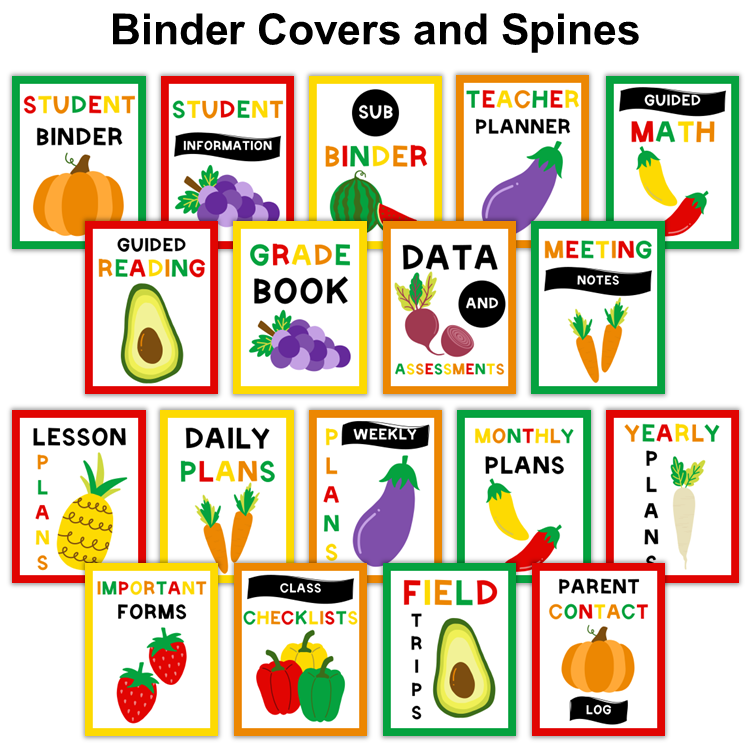Binder Covers and Spines - Healthy Eating | Editable