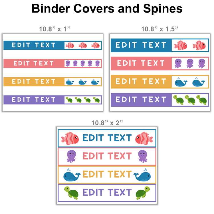 Binder Covers and Spines - Under the Sea | Editable