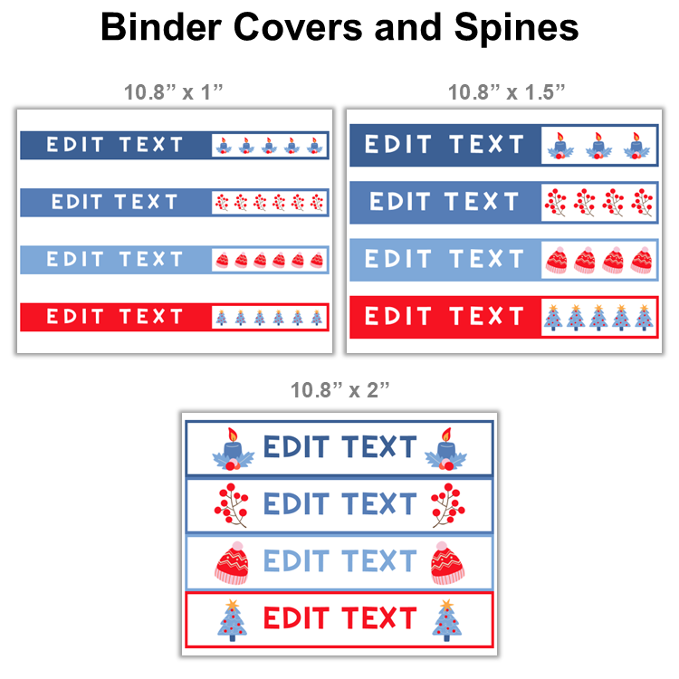 Binder Covers and Spines - Blue Winter | Editable