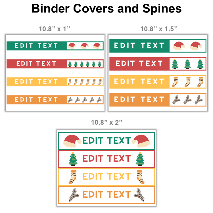 Binder Covers and Spines - Cute Christmas | Editable