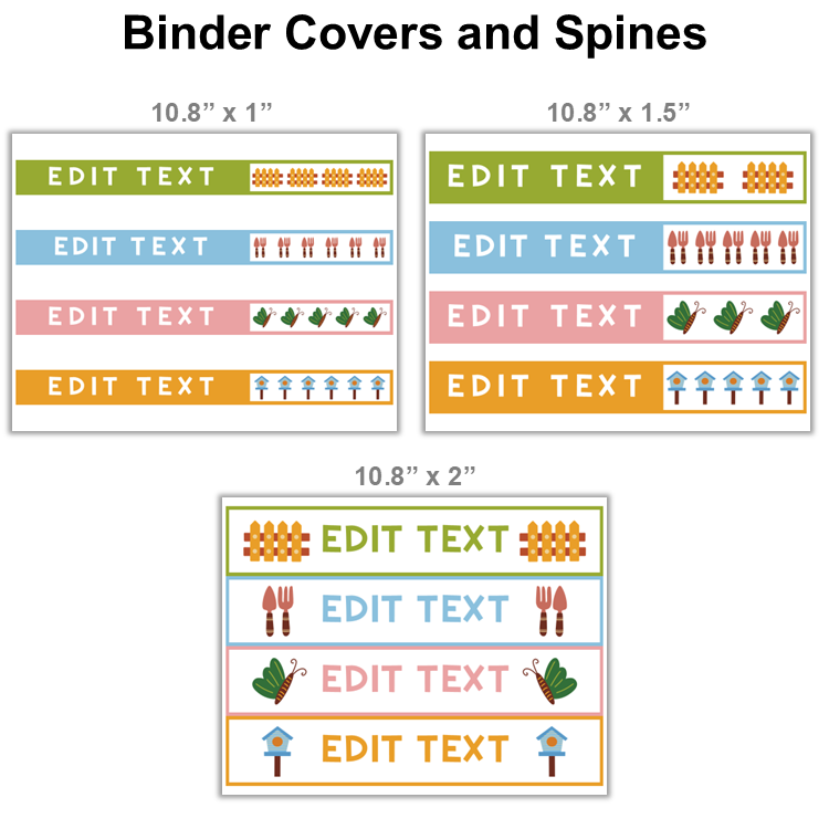Binder Covers and Spines - Spring Garden | Editable